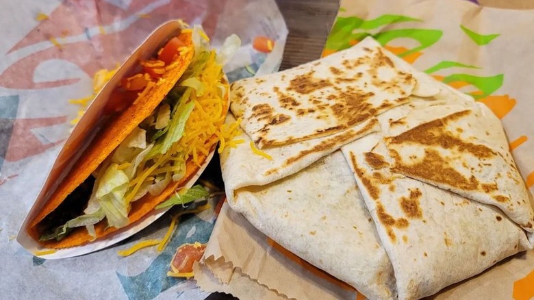 Taco Bell crunchwrap and taco