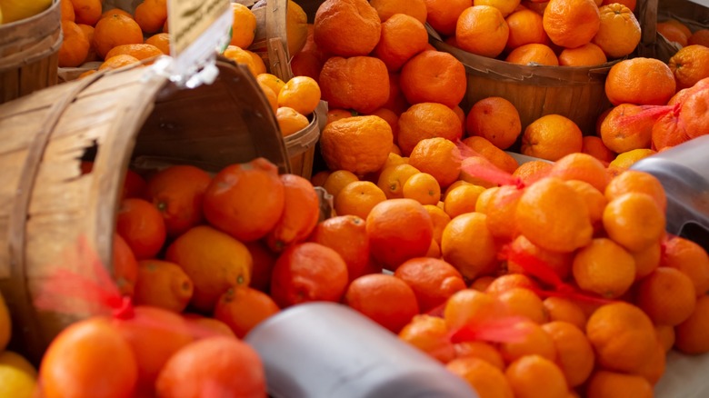 buckets of fresh oranges