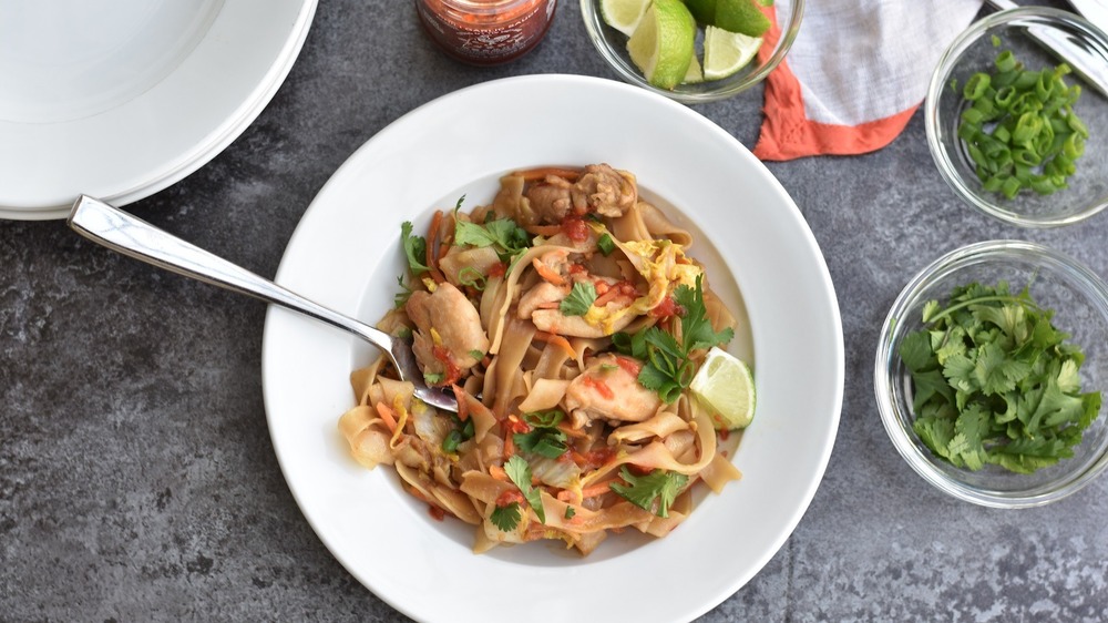 drunken noodles served