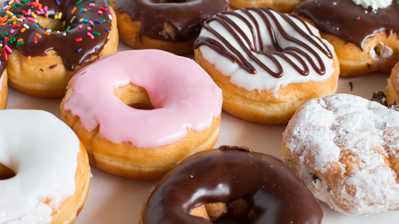 Array of multi-flavored donuts
