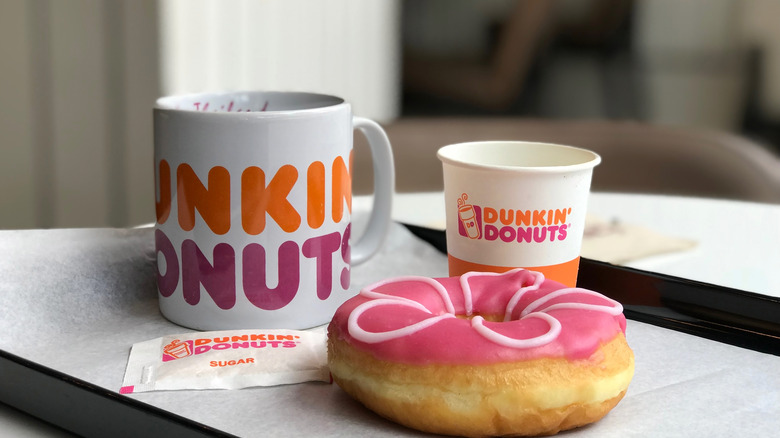 Dunkin' coffee and donut