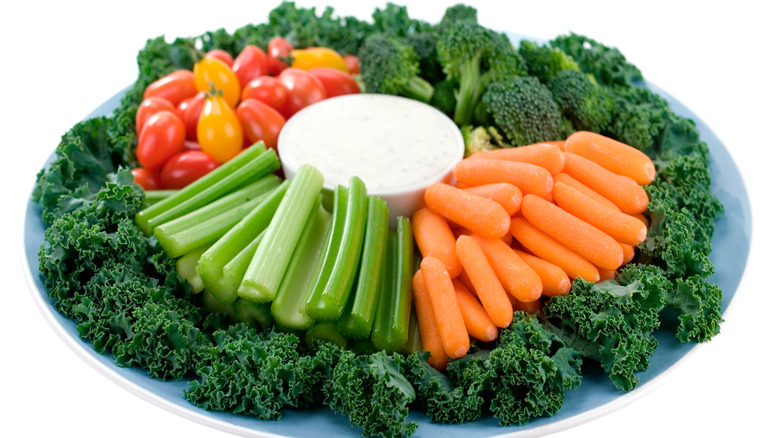 vegetable platter with ranch