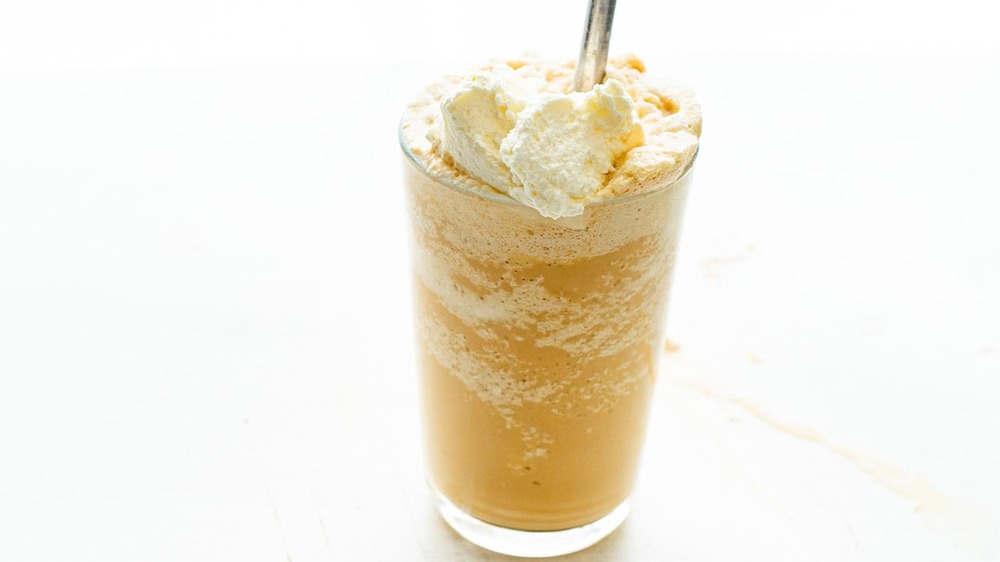 frappuccino recipe on counter