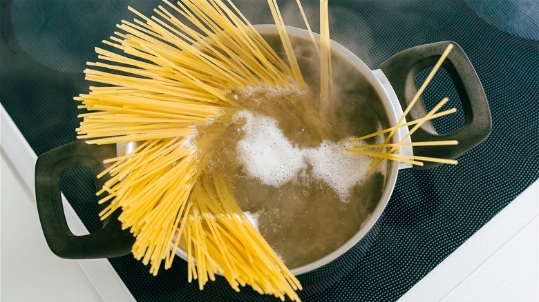 Pasta in boiling water