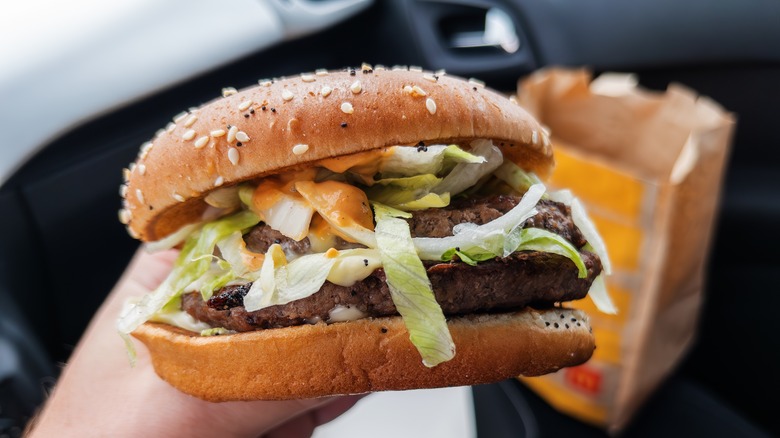 Big Mac overflowing with lettuce