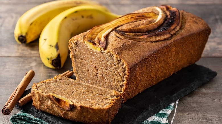 Banana bread and ripe bananas