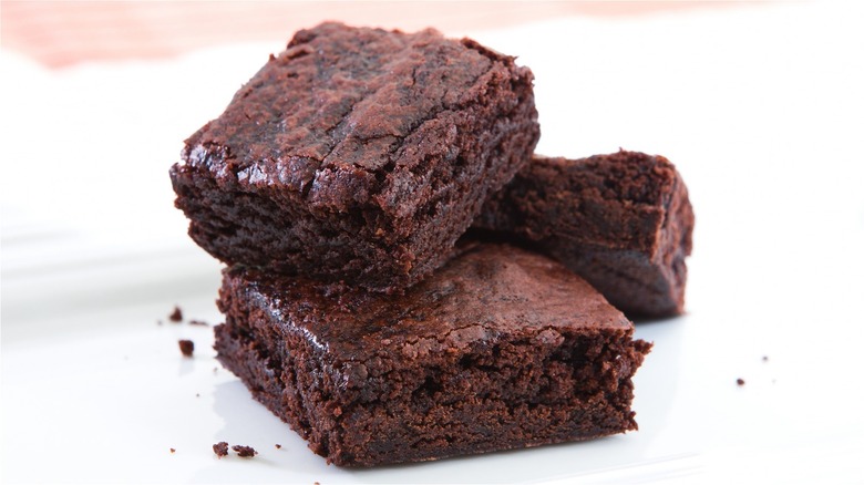 Stack of brownie squares