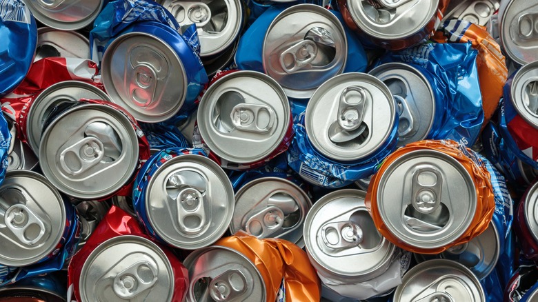 crushed aluminum soda cans