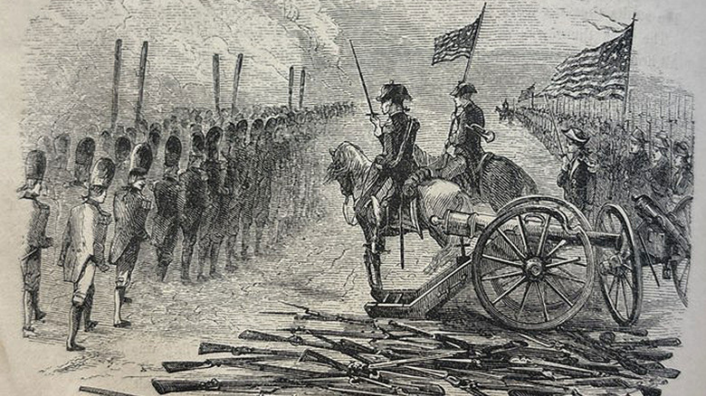 An antique illustration from the Revolutionary War