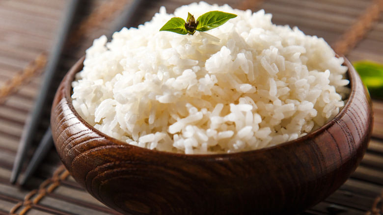 Bowl of sticky white rice