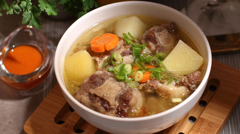 A bowl of oxtail soup