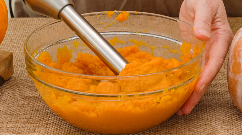 Blending pumpkin
