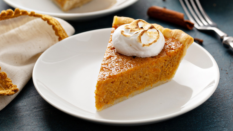 slice of pumpkin pie