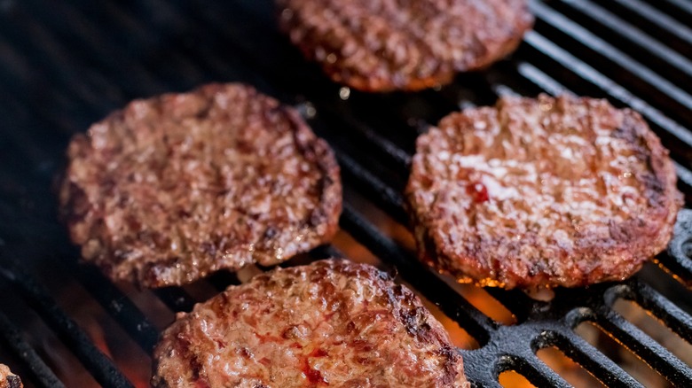 burgers on a grill