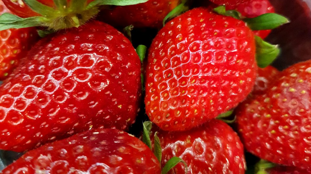 Strawberries up close 