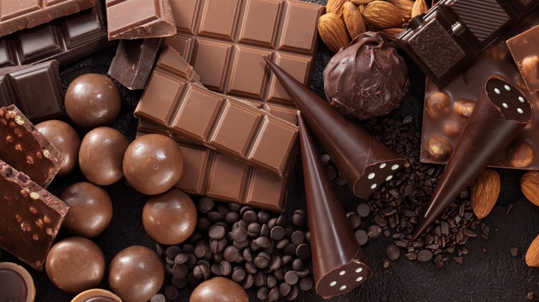 Variety of chocolates 