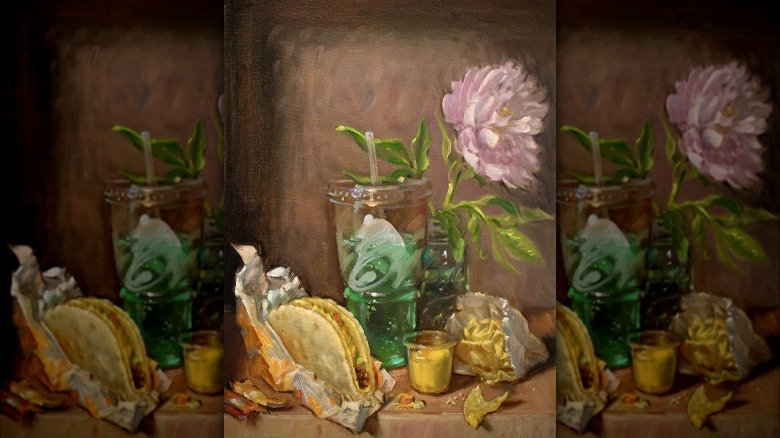 Painting of a Taco Bell meal