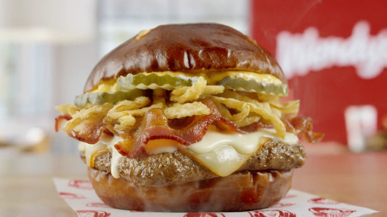  Wendy's Pretzel Bacon Pub Cheeseburger