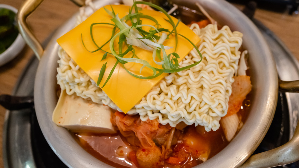 Pot of budae jjigae