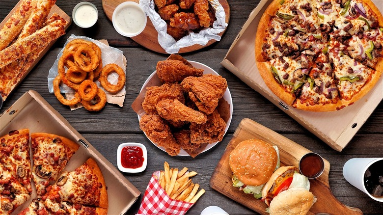 fast food with fried chicken