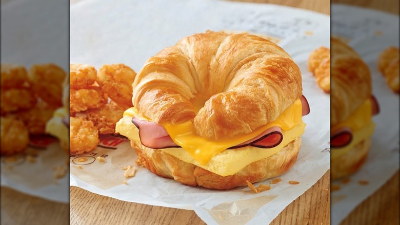 Croissan'wich with hasbrowns