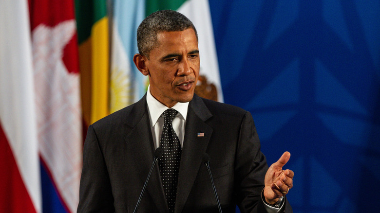Barack Obama giving speech