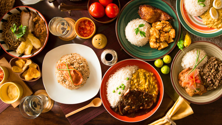 a range of Peruvian food