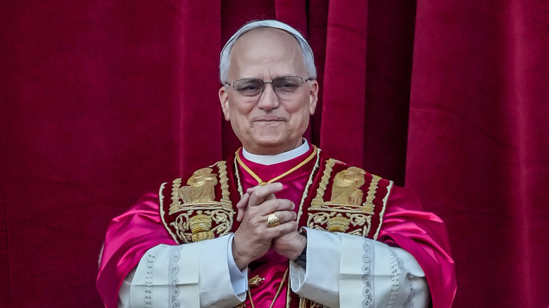 Pope Leo XIV hands clasp