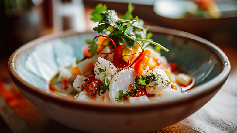 Peruvian ceviche dish