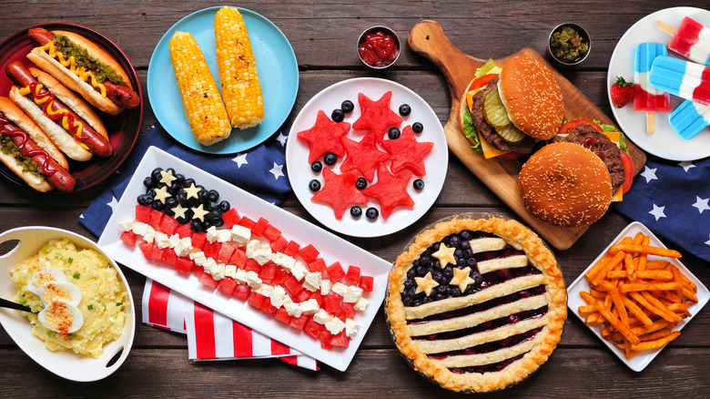 An assortment of 4th of July foods