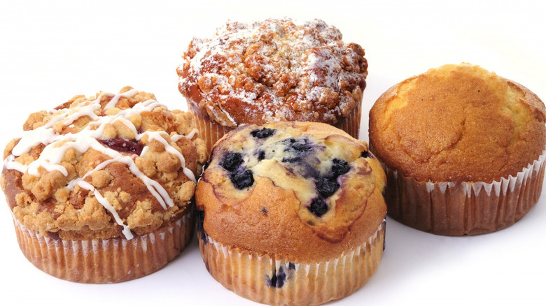four different muffins