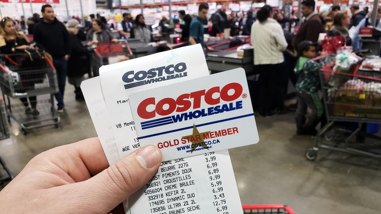 Costco receipt and membership card