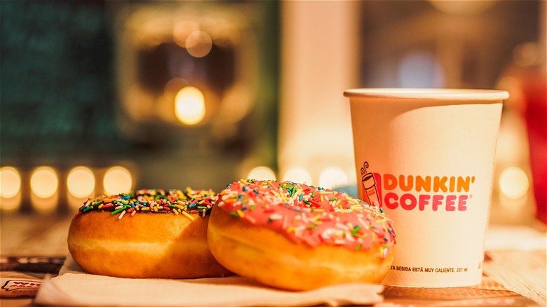 doughnuts and coffee on table