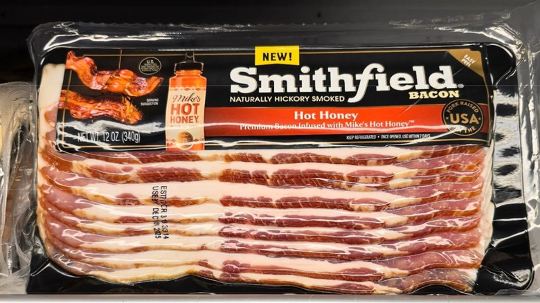 A package of Smithfield Mike's Hot Honey Bacon