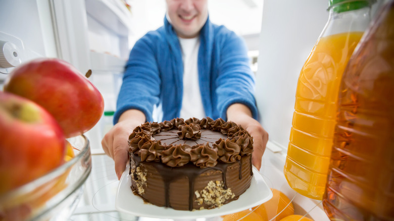 cake in fridge