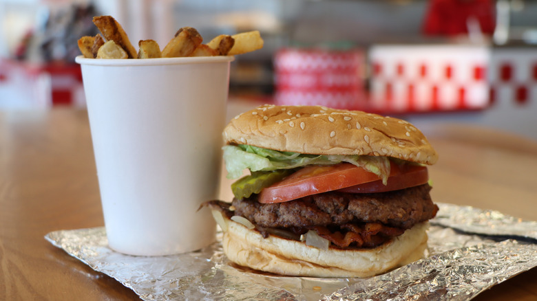 Five Guys burger and french fries