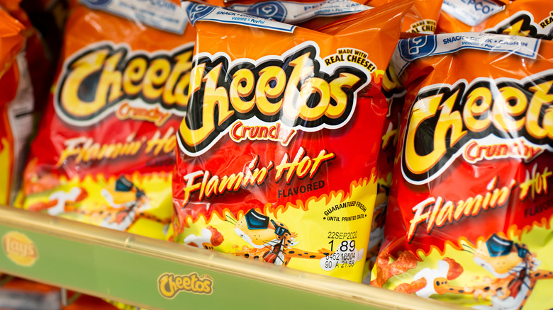 Flamin' Hot Cheetos on shelf
