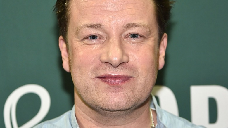 Jamie Oliver smirking