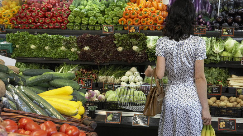 Woman grocery shopping