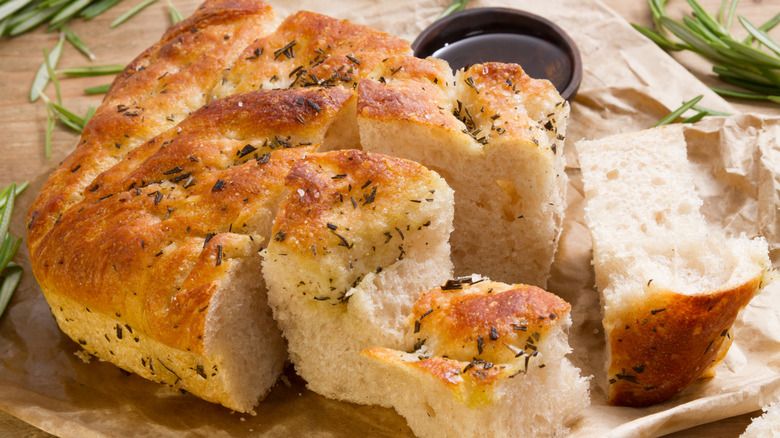 focaccia bread with herbs