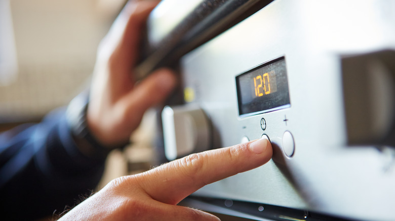 preheating the oven