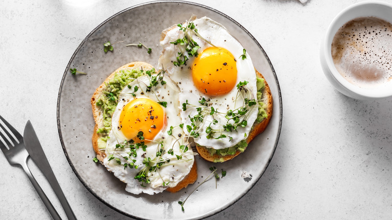 fried eggs on a plate