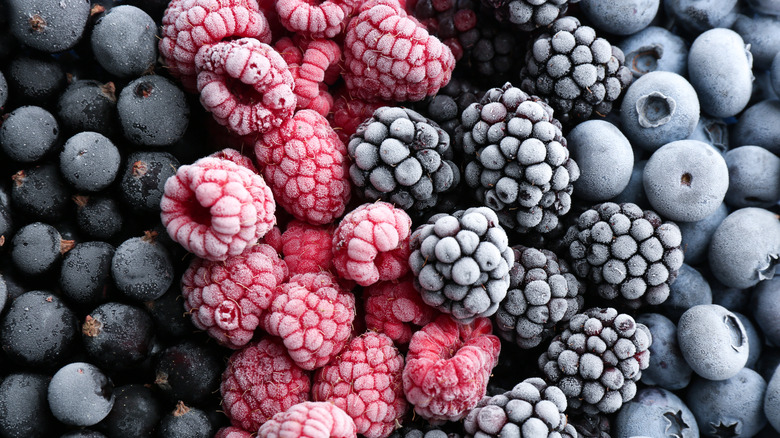 Frozen mixed berries.