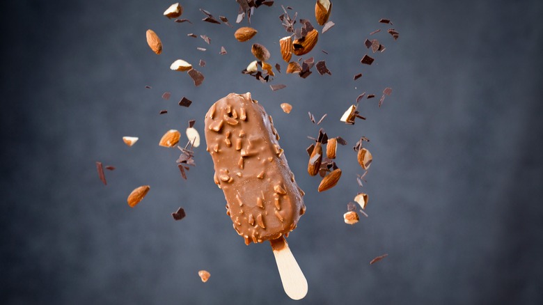floating chocolate ice cream bar