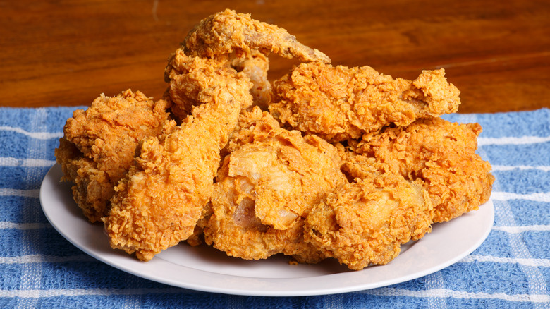 plate of crispy fried chicken