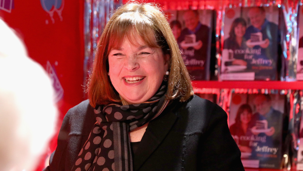 Ina Garten smiling at stuffed animal