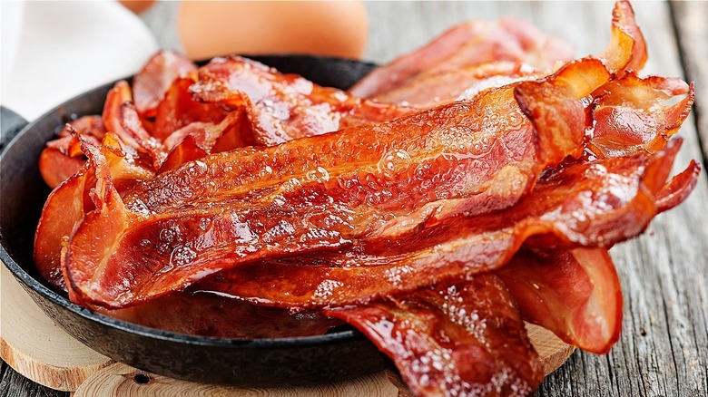 bacon in a cast iron skillet