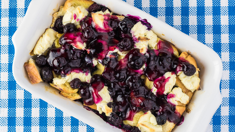 French toast casserole with blueberries