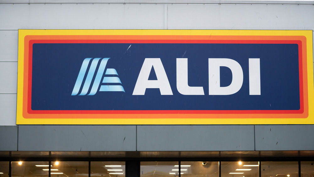 Aldi store sign close up