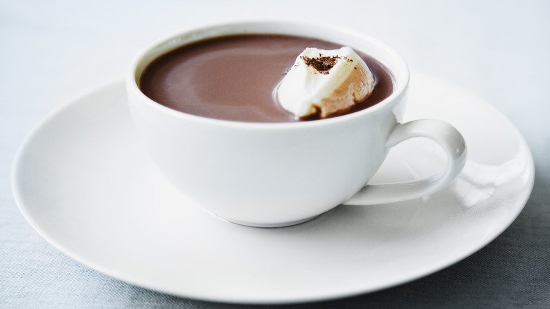 Hot chocolate mug with marshmallow